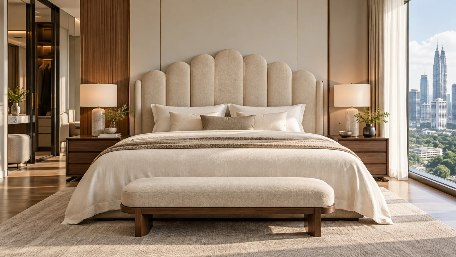 NV-BH042 Scallop Arch: original custom bedhead concept