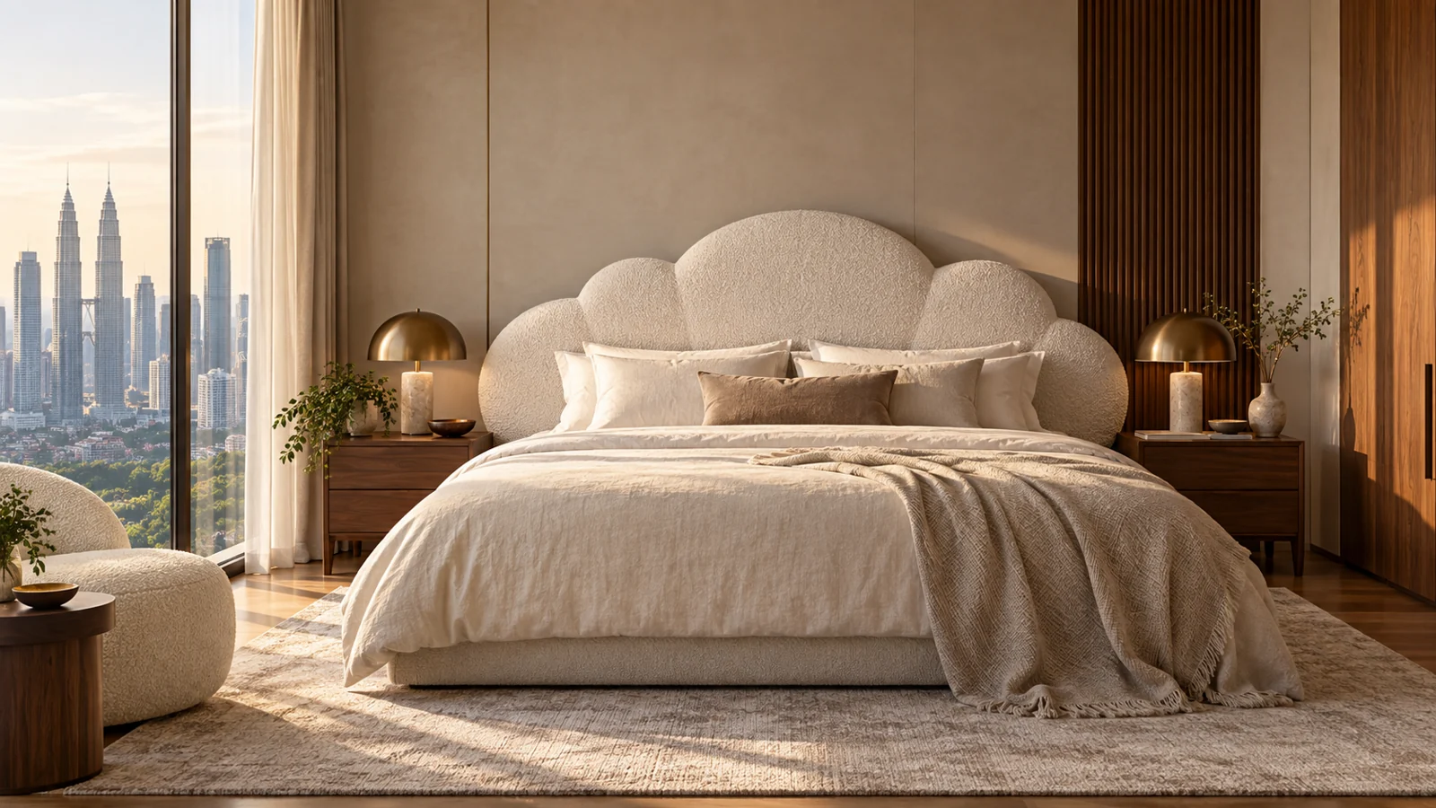 NV-BH043 Cloud Boucle: original custom bedhead concept