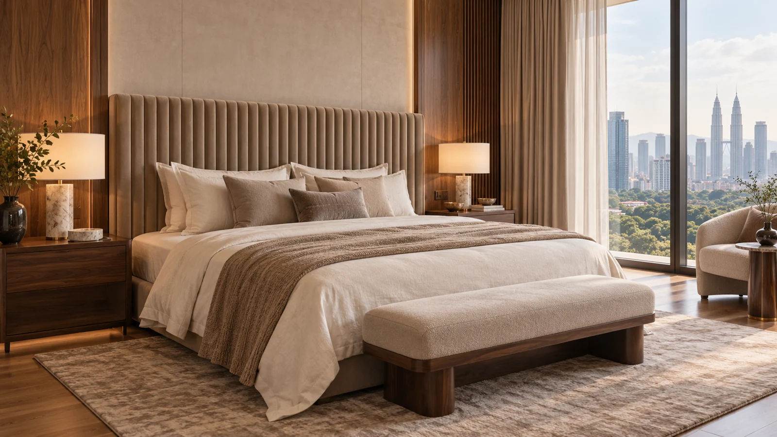 NV-BH081 Fluted Velvet: original custom bedhead concept