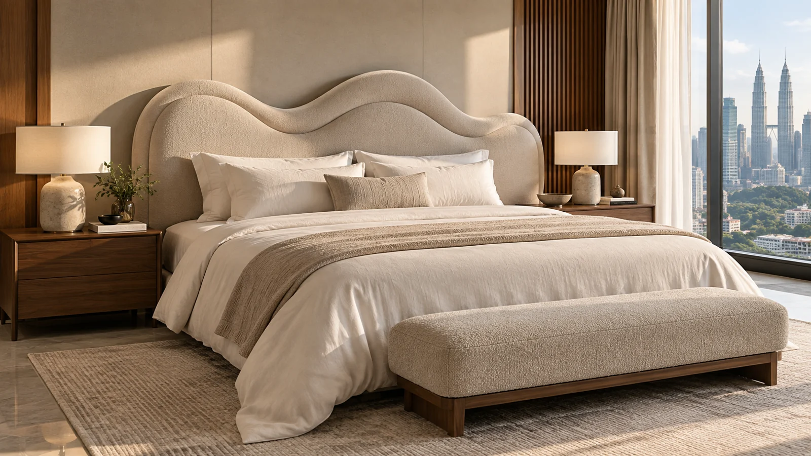 NV-BH046 Sculpted Wave original AI bedhead concept